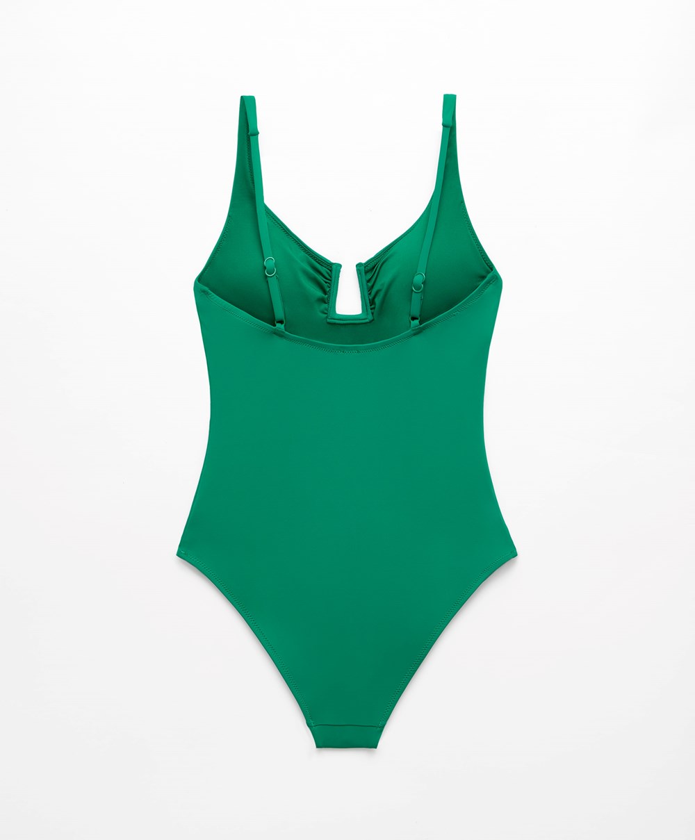 Oysho U-notch Neckline Halter Swimsuit Grønn | VCWZ14857