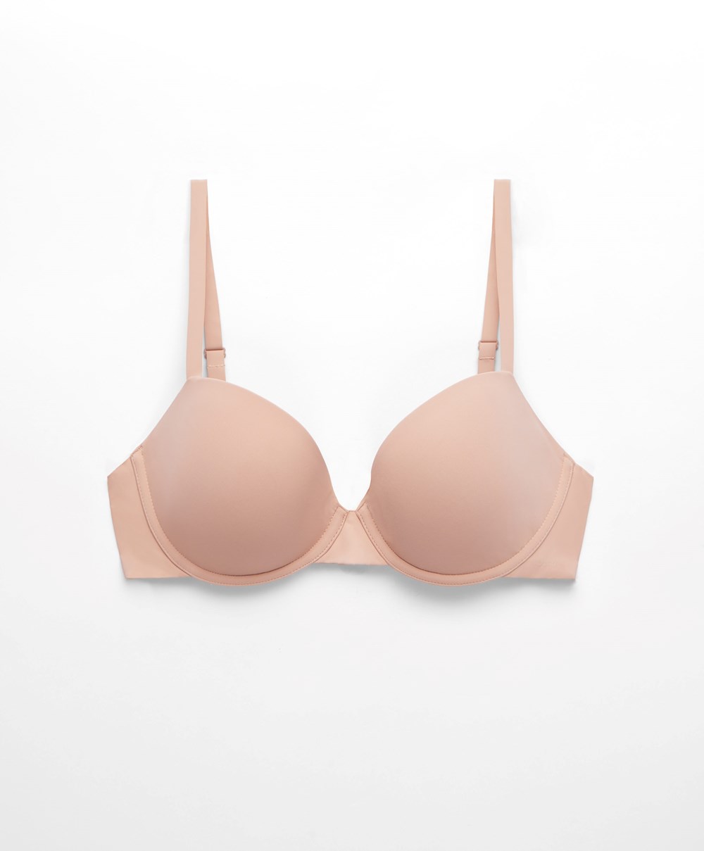 Oysho Underwired Polyamide Classic Bra Beige | WLTE73028