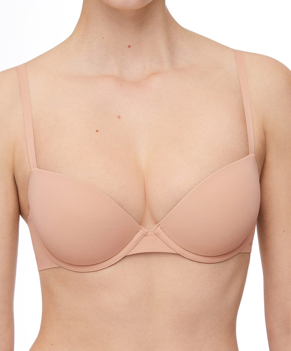 Oysho Underwired Polyamide Classic Bra Beige | WLTE73028