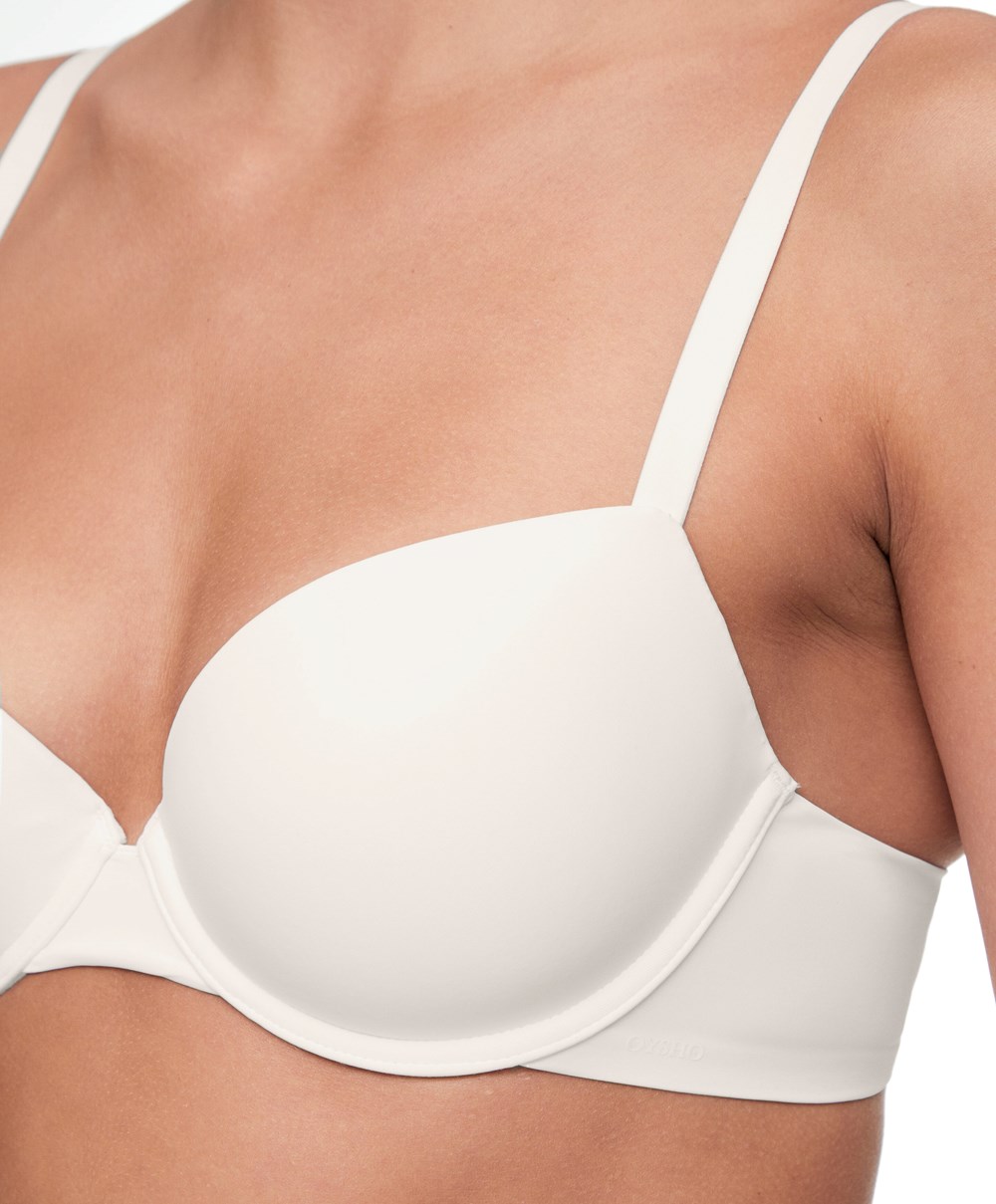 Oysho Underwired Polyamide Classic Bra Pale Ecru | PRYO31649