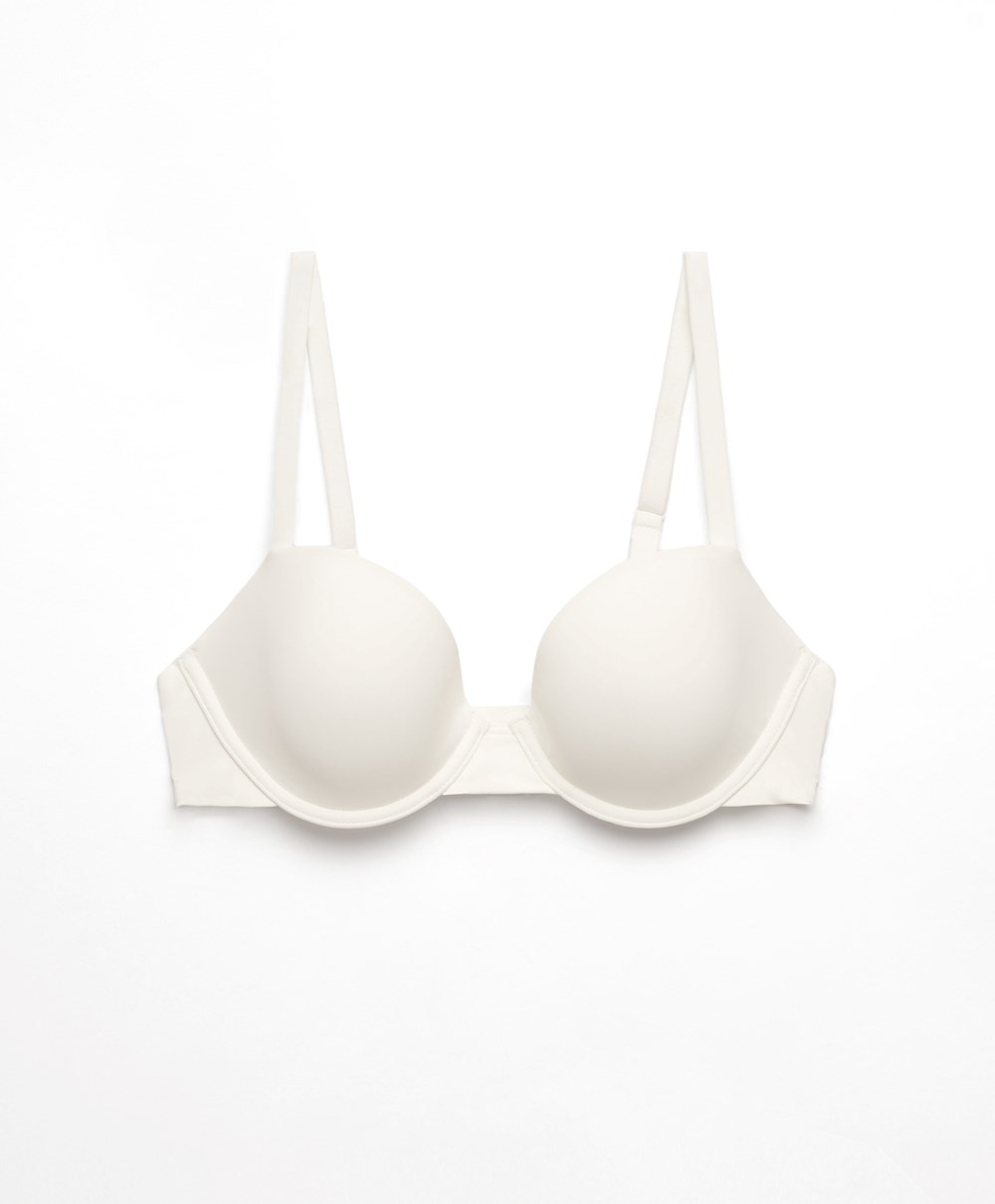 Oysho Underwired Polyamide Classic Bra Pale Ecru | PRYO31649