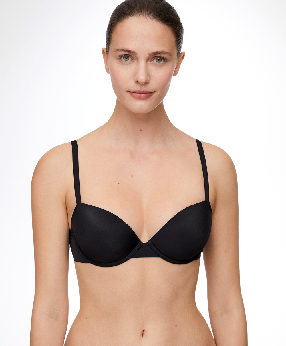 Oysho Underwired Polyamide Classic Bra Svarte | IACL04281