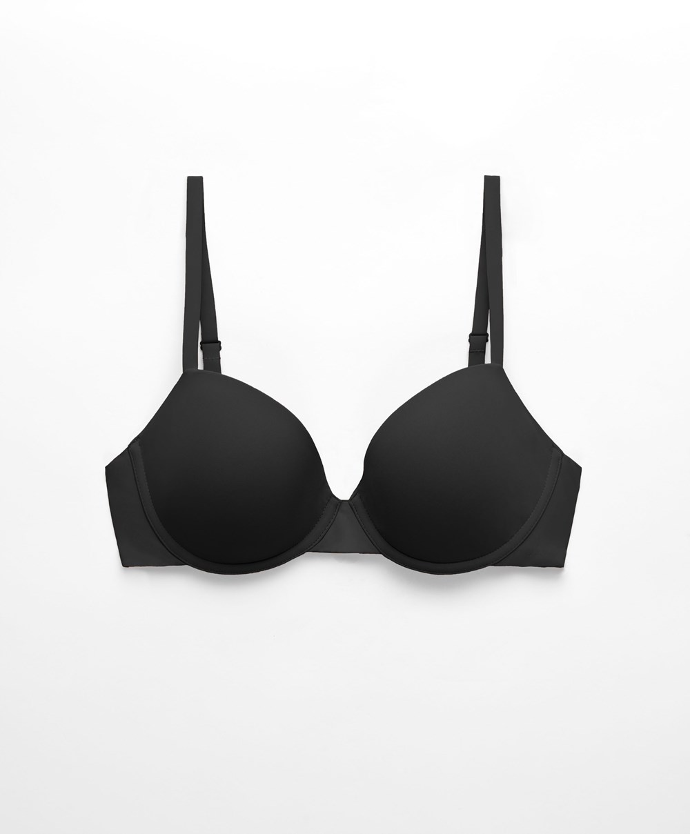 Oysho Underwired Polyamide Classic Bra Svarte | IACL04281