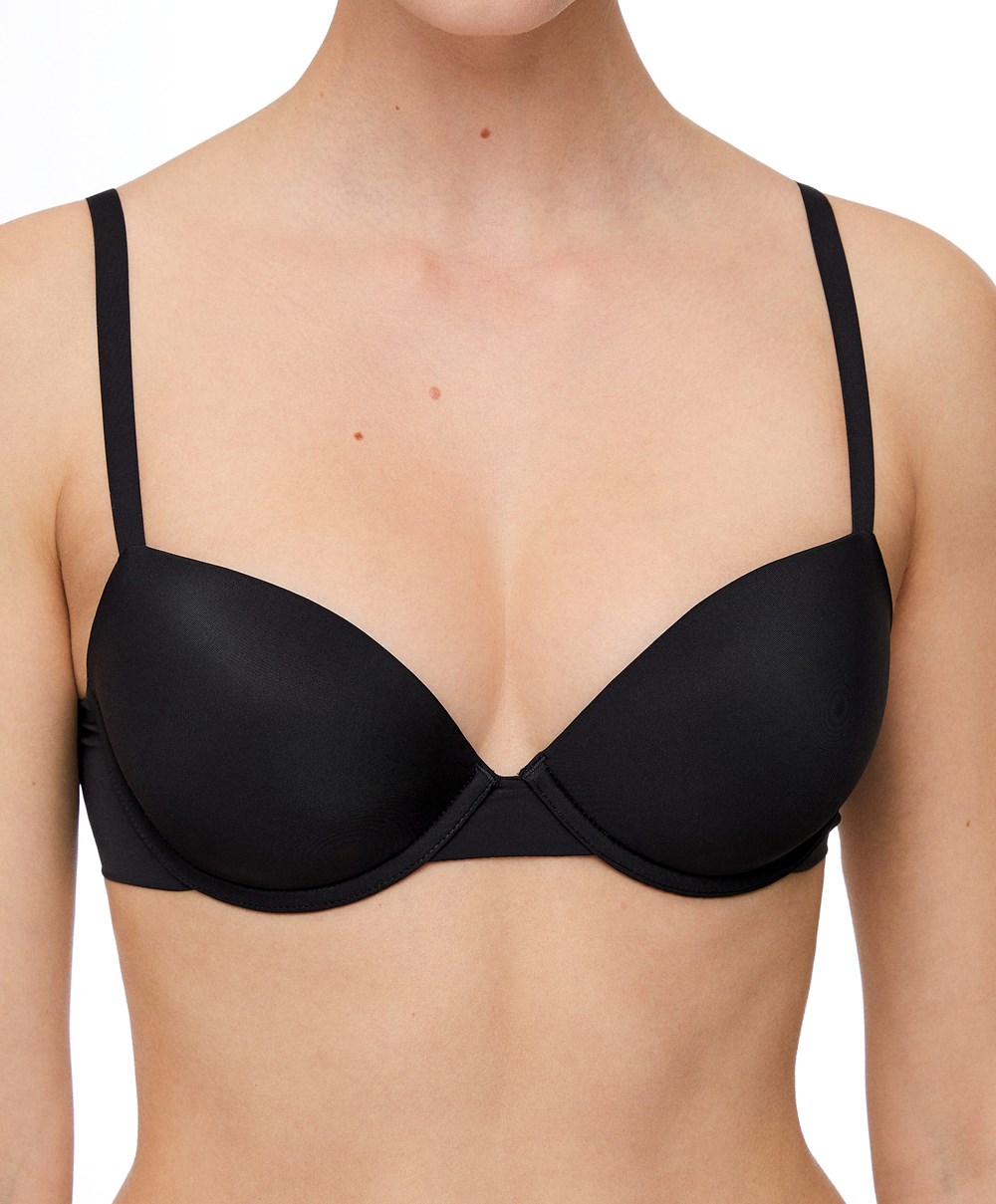 Oysho Underwired Polyamide Classic Bra Svarte | IACL04281