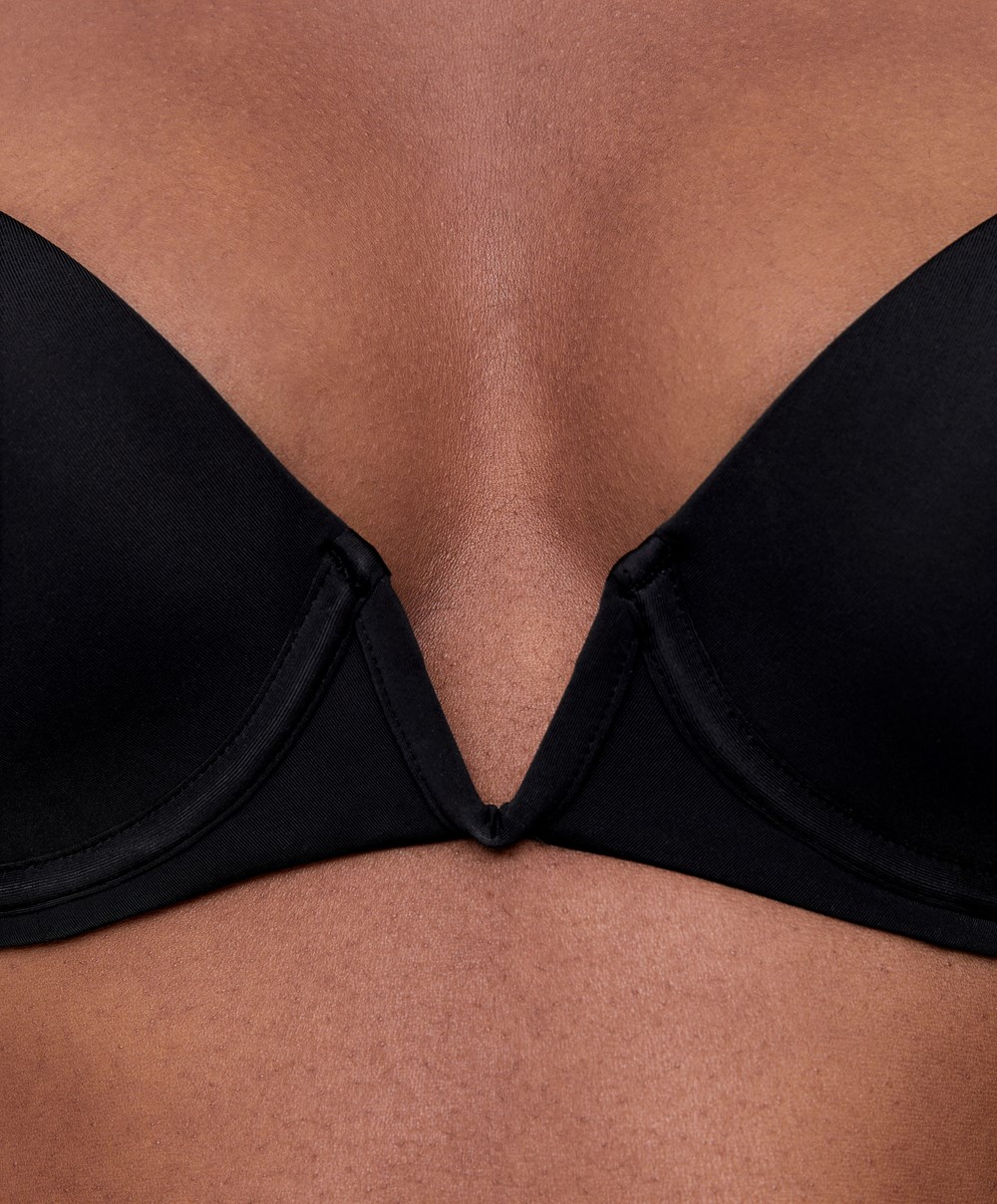 Oysho V-neck Multiway Push-up Bra Svarte | MDCO40327