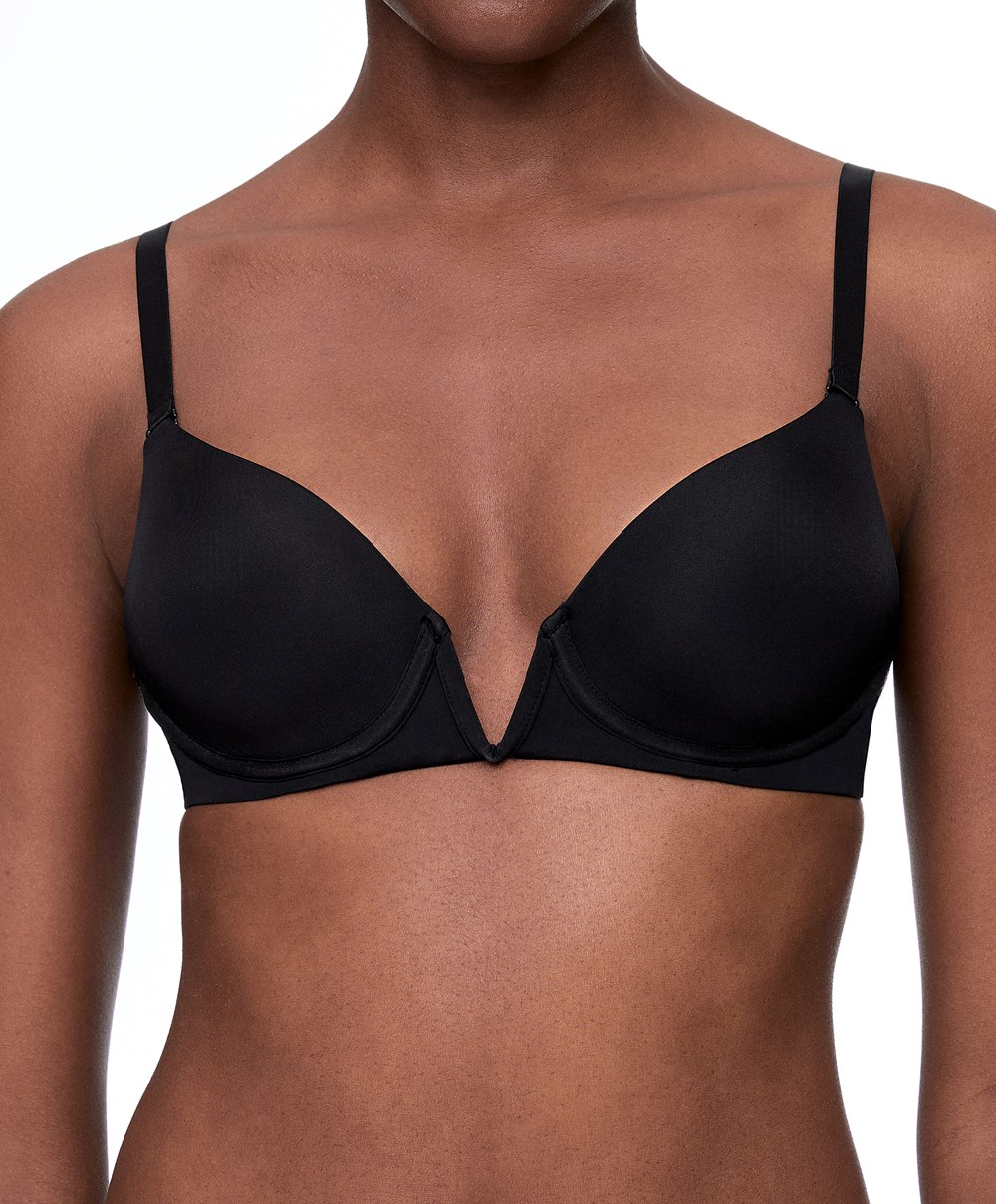 Oysho V-neck Multiway Push-up Bra Svarte | MDCO40327