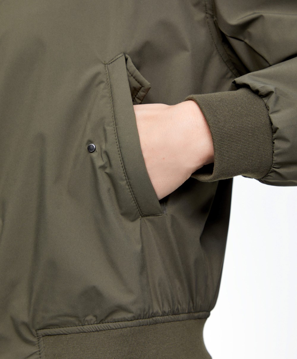 Oysho Vann-repellent Bomber Jacket Khaki | UGMY68472