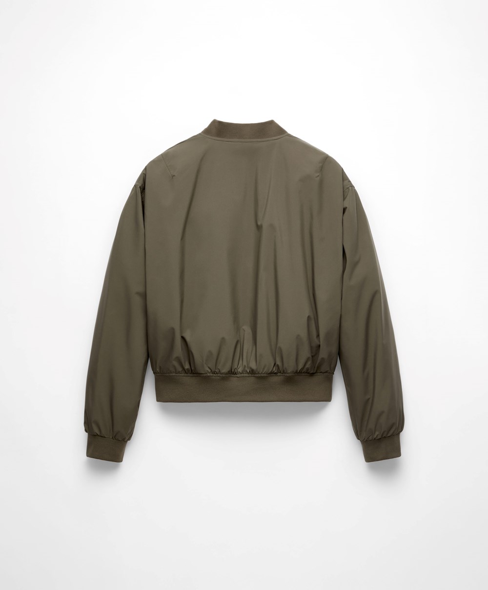 Oysho Vann-repellent Bomber Jacket Khaki | UGMY68472