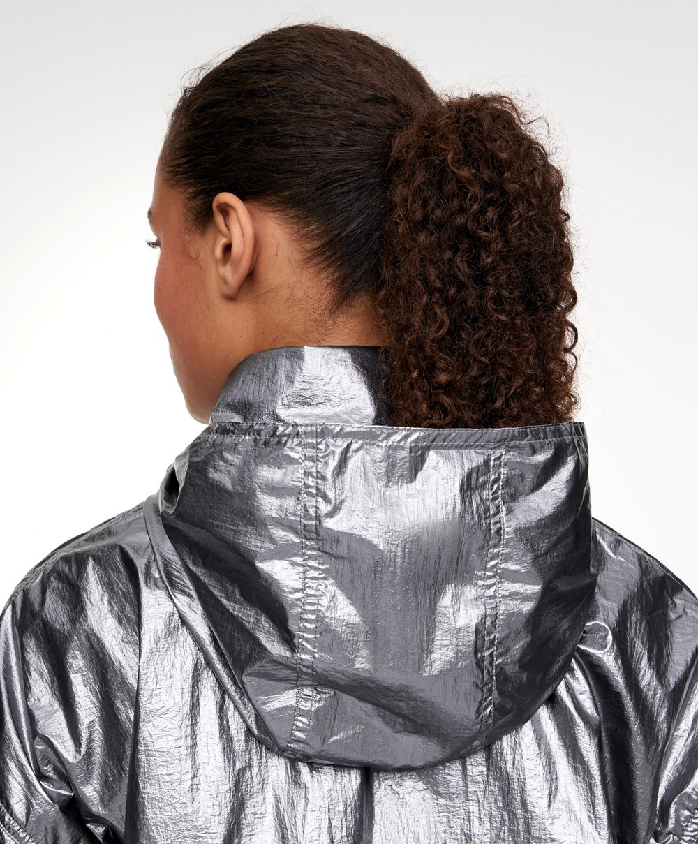 Oysho Vann-repellent Jogge Jacket Mørke Sølv | RBID53604