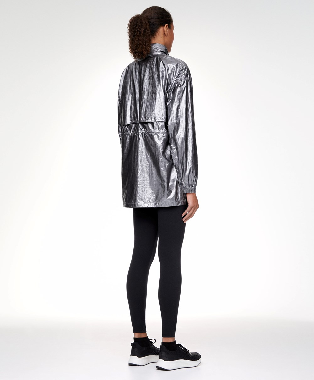 Oysho Vann-repellent Jogge Jacket Mørke Sølv | RBID53604