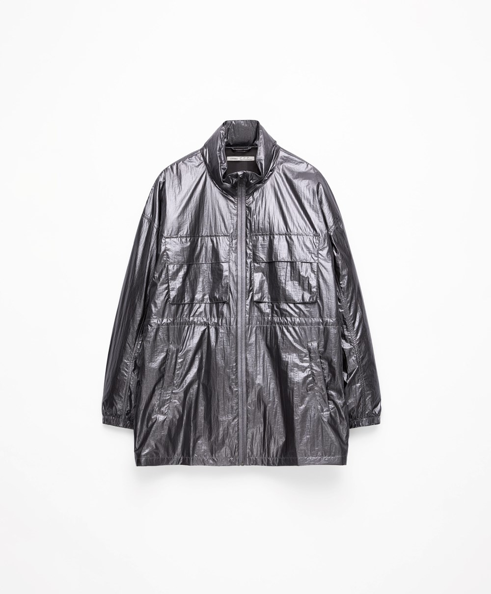 Oysho Vann-repellent Jogge Jacket Mørke Sølv | RBID53604