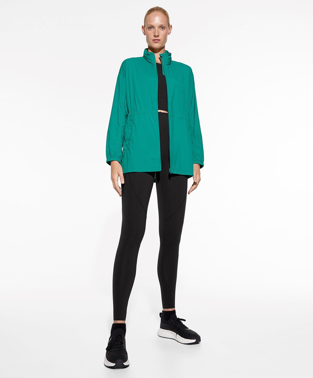 Oysho Vann-repellent Jogge Jacket Washed Emerald | FJTX96801