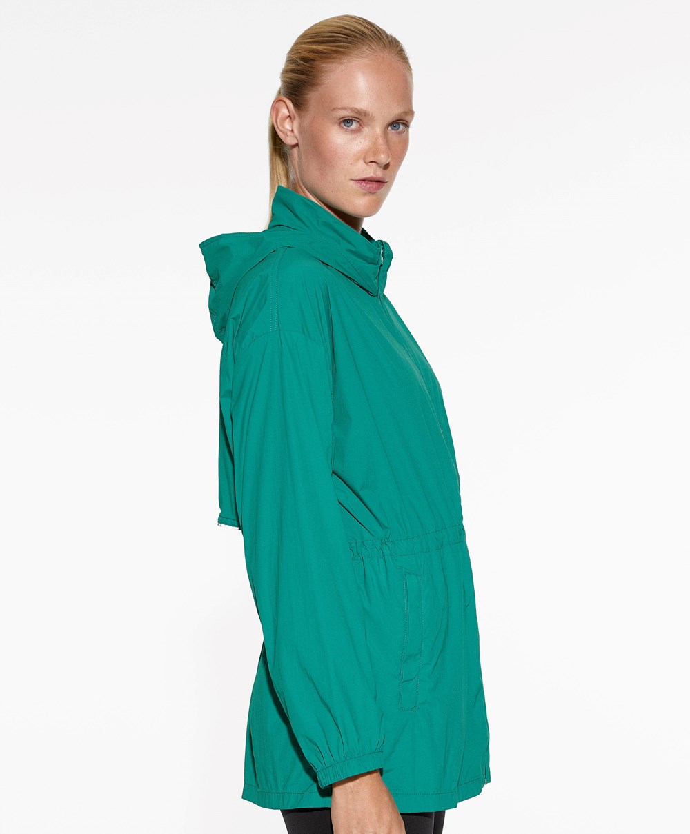 Oysho Vann-repellent Jogge Jacket Washed Emerald | FJTX96801