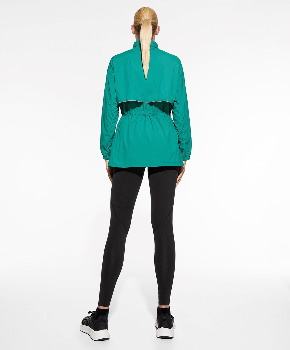 Oysho Vann-repellent Jogge Jacket Washed Emerald | FJTX96801