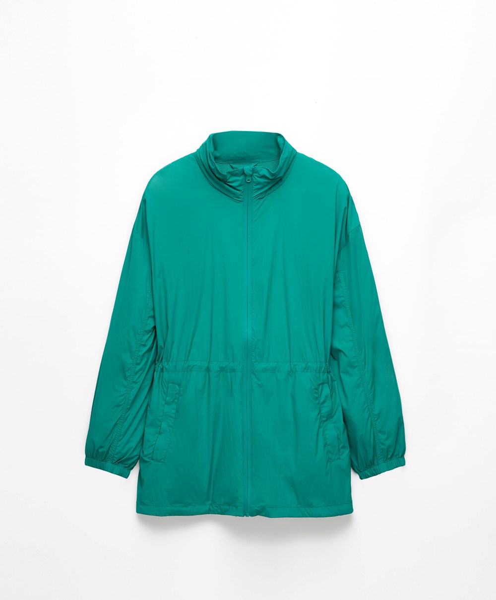 Oysho Vann-repellent Jogge Jacket Washed Emerald | FJTX96801