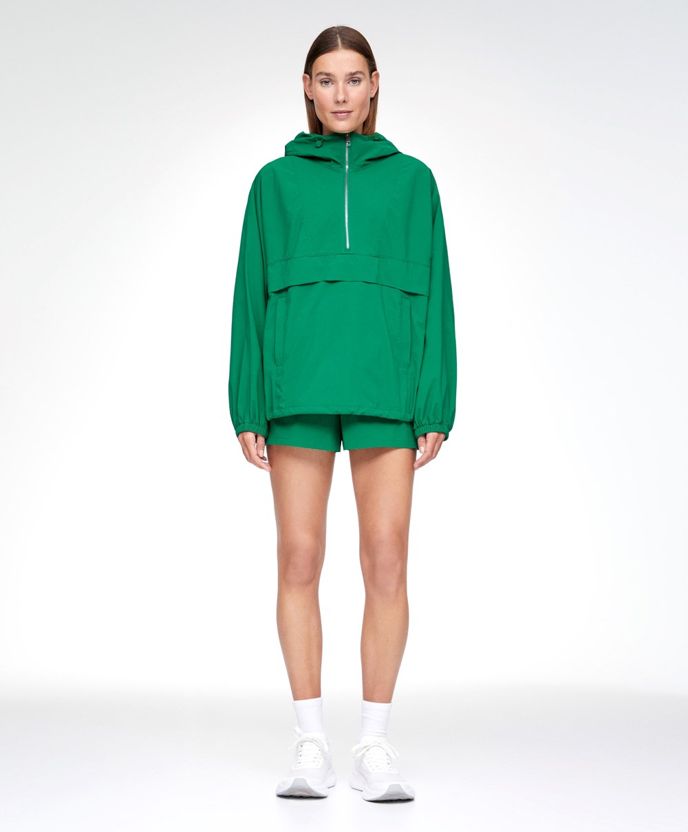 Oysho Vann-repellent Kangaroo Jacket Mørke Grønn | DRUG93712