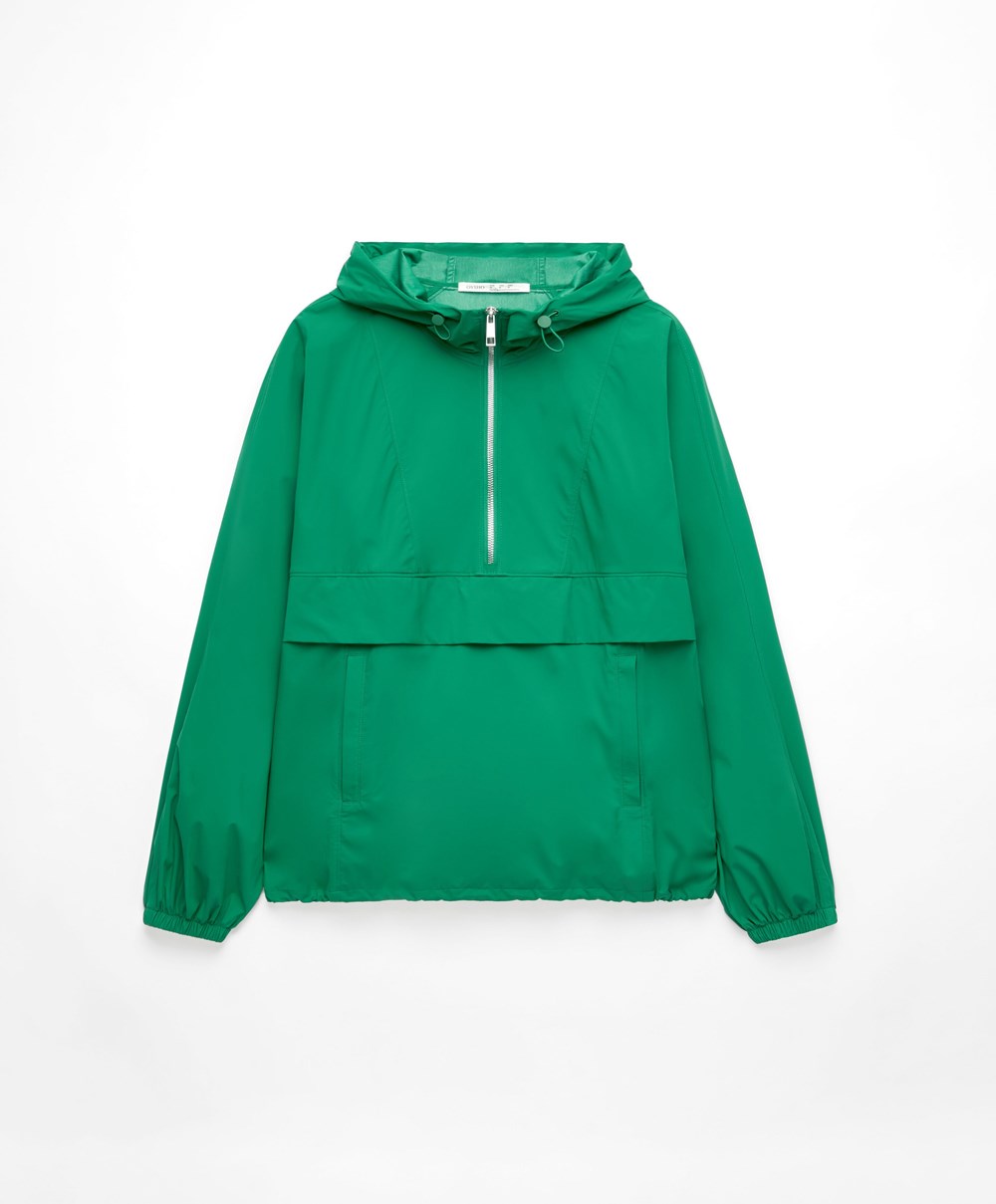 Oysho Vann-repellent Kangaroo Jacket Mørke Grønn | DRUG93712