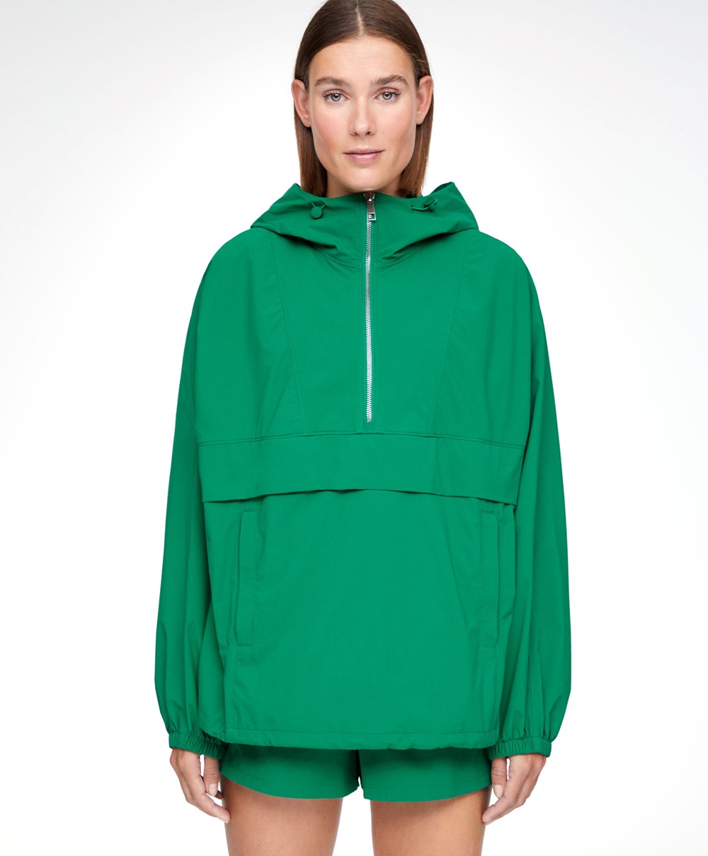 Oysho Vann-repellent Kangaroo Jacket Mørke Grønn | DRUG93712