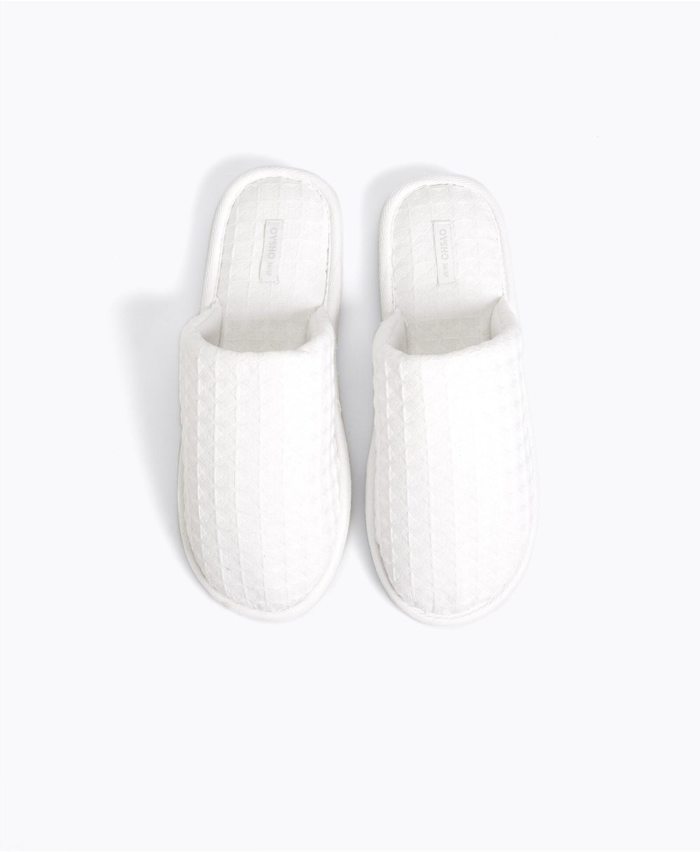 Oysho Waffle Slippers Hvite | YSQU91463