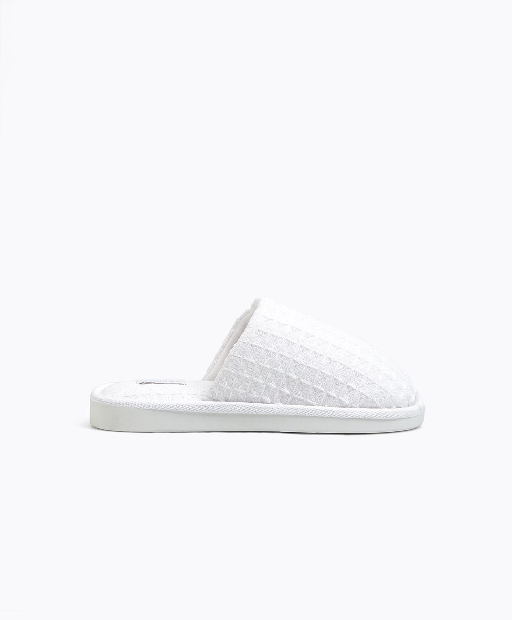 Oysho Waffle Slippers Hvite | YSQU91463