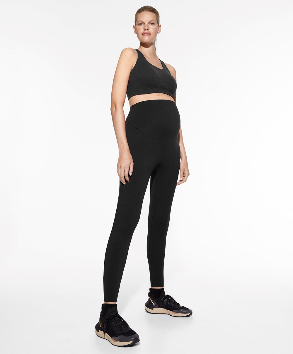 Oysho Warm Maternity 70cm Leggings Svarte | JXPA14709