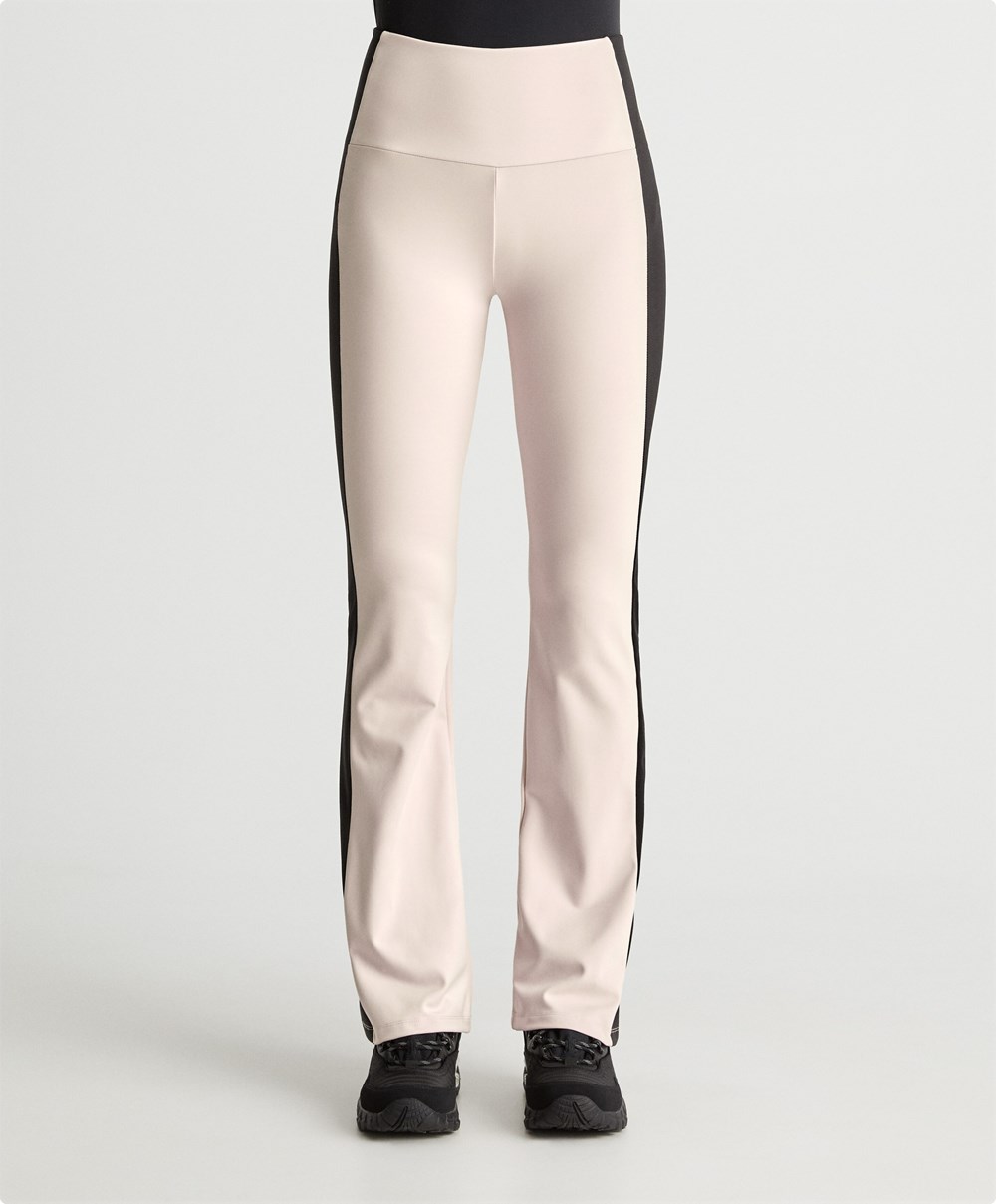 Oysho Warm-touch Flare Trousers Stone | YQBW87129