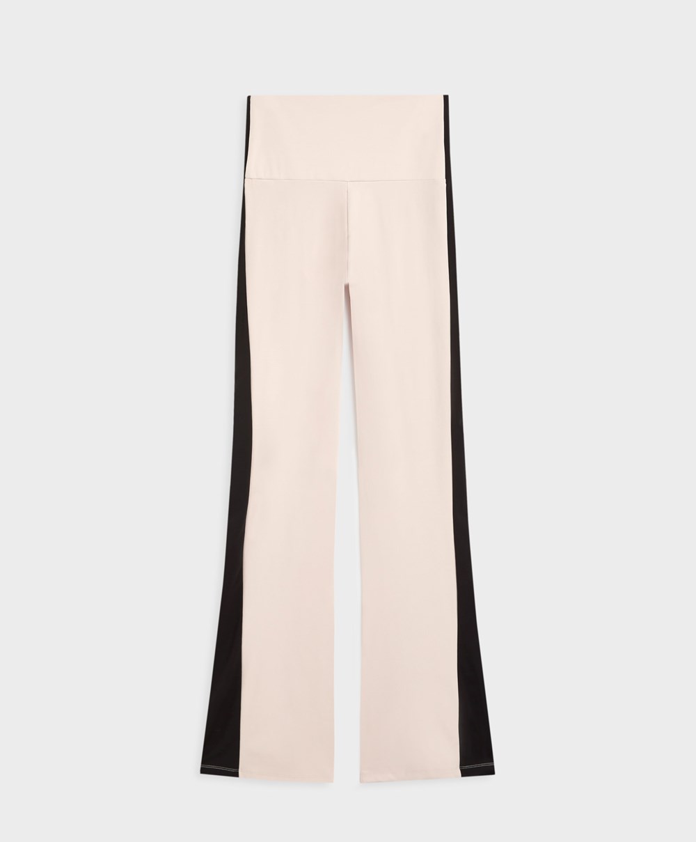 Oysho Warm-touch Flare Trousers Stone | YQBW87129