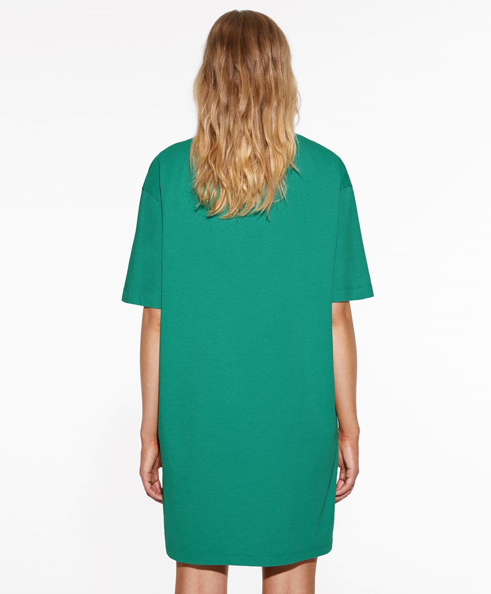 Oysho Washed 100% Bomull Long T-shirt Grønn | XWTB72945