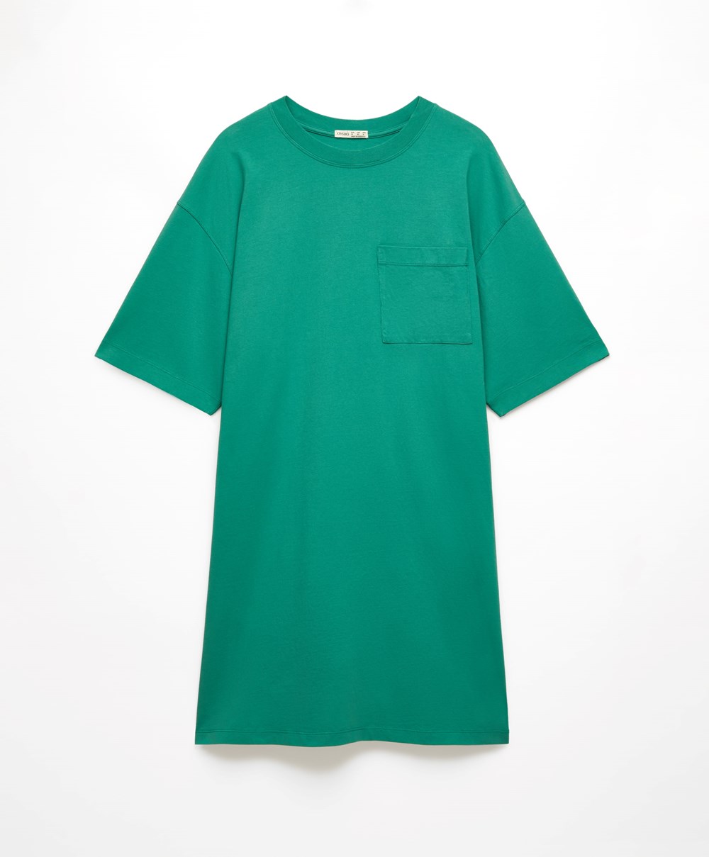 Oysho Washed 100% Bomull Long T-shirt Grønn | XWTB72945