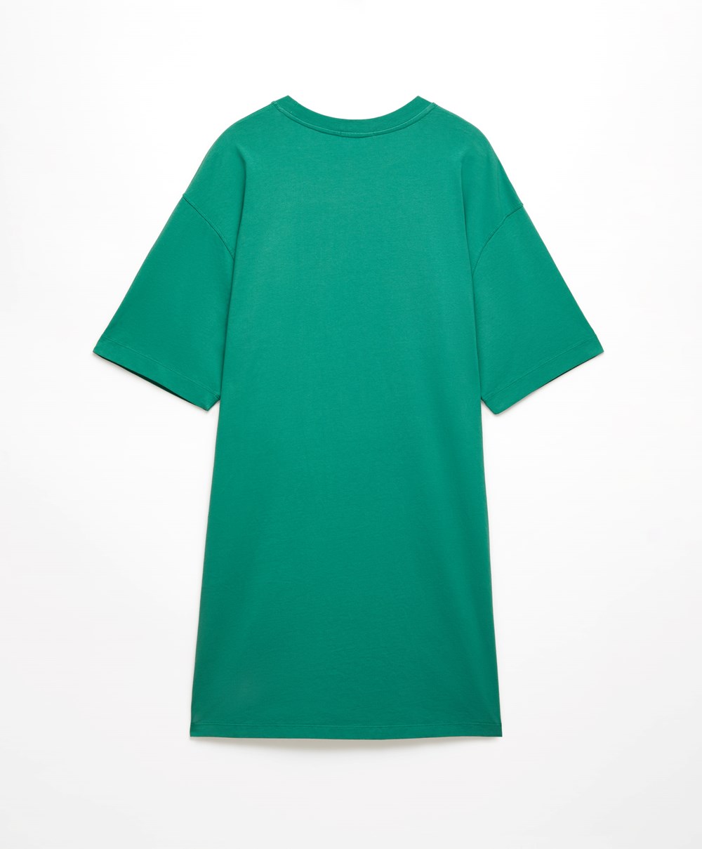 Oysho Washed 100% Bomull Long T-shirt Grønn | XWTB72945