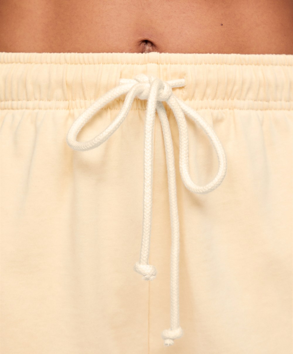 Oysho Washed 100% Bomull Shorts Gul | ANLP69132