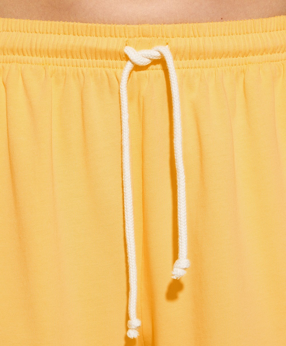 Oysho Washed 100% Bomull Shorts Mid-yellow | VYKO57649