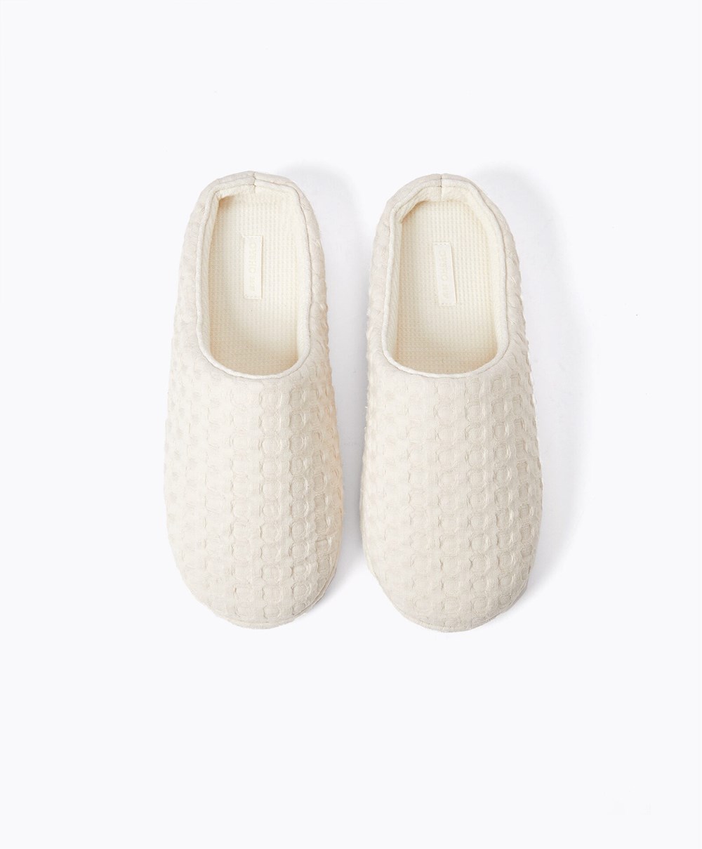 Oysho Weave Mules Ecru | LHQJ08653