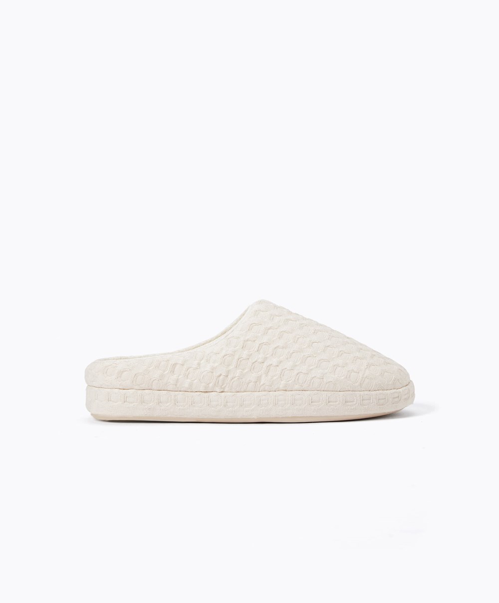 Oysho Weave Mules Ecru | YCIP96137