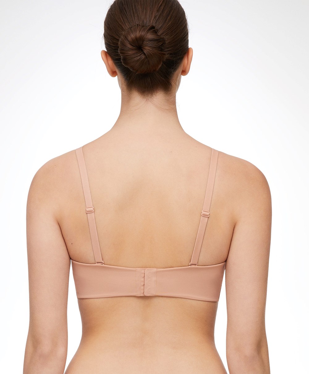 Oysho “u”-neck Removable Straps Bra Beige | BXLV37412