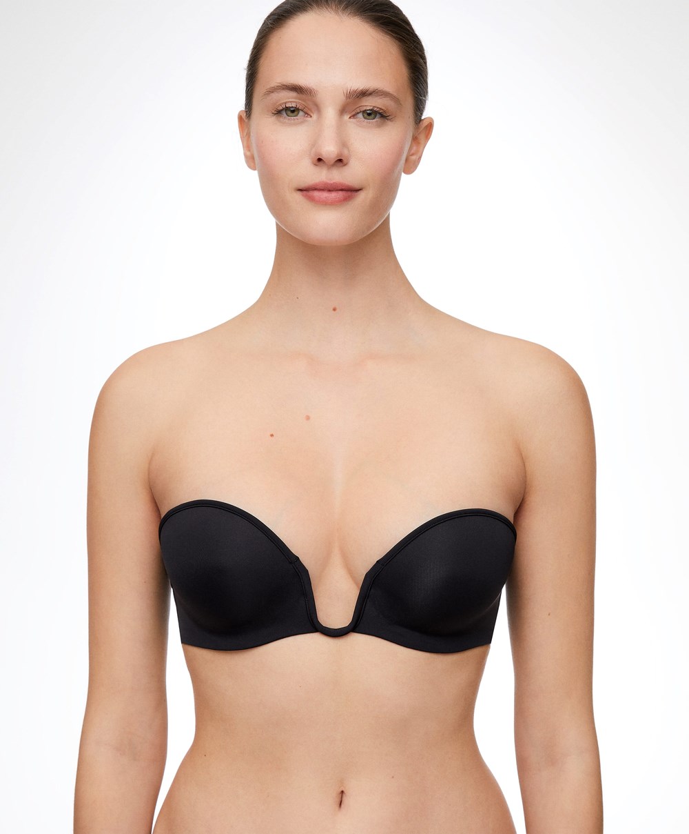 Oysho “u”-neck Removable Straps Bra Svarte | IDLY61073