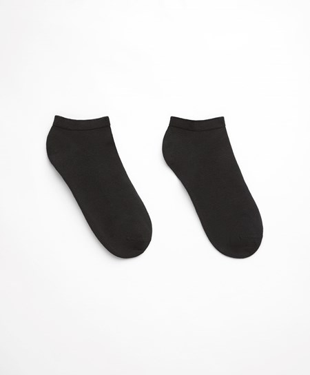 Oysho 2 Pairs Of Modal Trainer Socks Svarte | ANMG62417