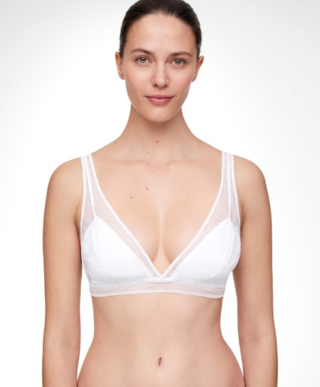 Oysho Blonder Triangle Bra Pale Ecru | QCXT85326