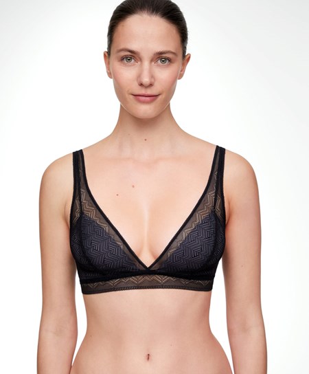 Oysho Blonder Triangle Bra Svarte | WSNZ49623