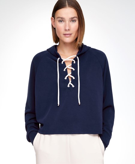 Oysho Blonder-up Modal Sweatshirt Marineblå Blå | ZOFB83621