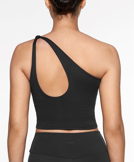 Oysho Comfortlux Asymmetric Top With Cups Svarte | FKST10943