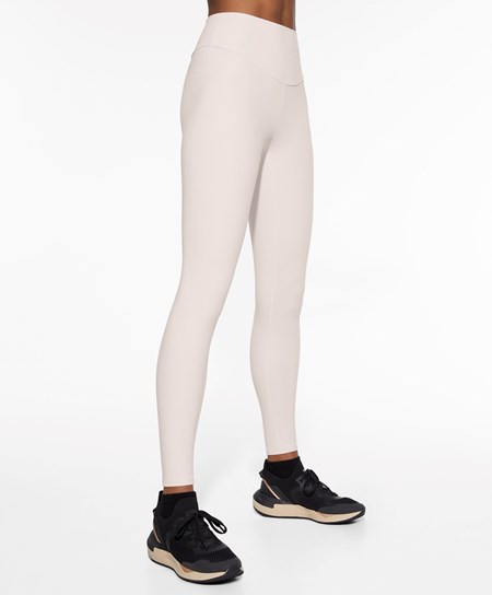 Oysho Comfortlux High-rise Ankle-length Leggings Ivory Ecru | JVGZ15473