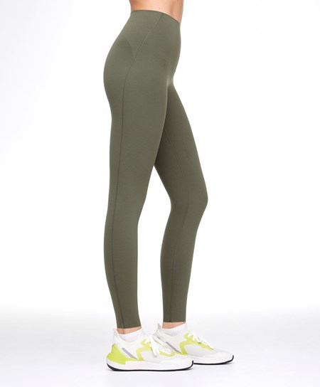 Oysho Compressive Core Control Ankle-length Leggings Mørke Khaki | BEAV23867