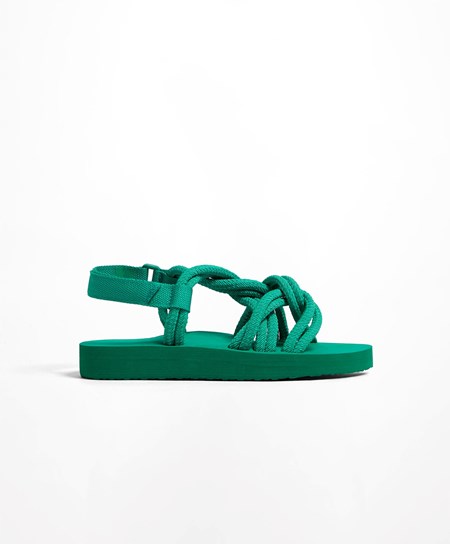 Oysho Cord Beachwear Platforms Grønn | DKGS40178