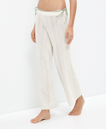 Oysho Crochet Trousers Bone Whte | TPLH24618