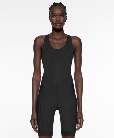 Oysho Cycling Kort One-piece With Straps Svarte | MCIA10273