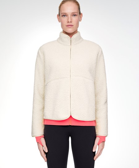 Oysho Faux-shearling Kort Jacket Ecru | VXGY71430