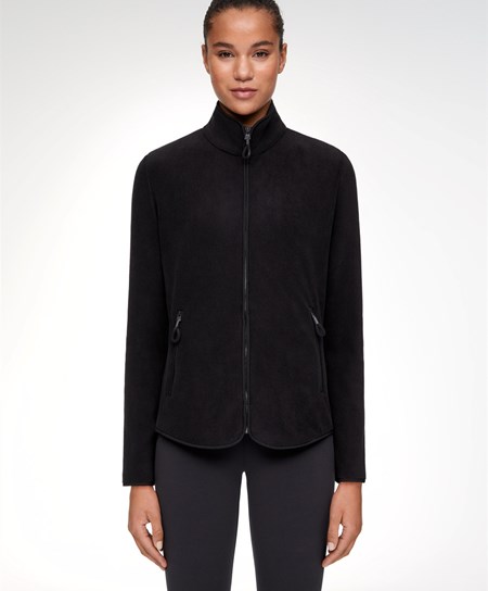 Oysho Fleece Jacket Svarte | HSXL42509