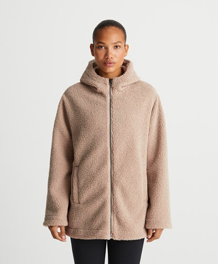 Oysho Hette Fleece Jacket Soft Mink | WXUA18659