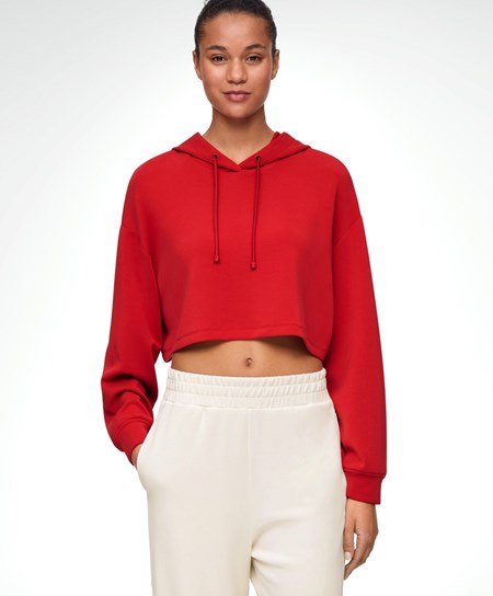 Oysho Hette Modal Crop Sweatshirt Rød | IVHT45317